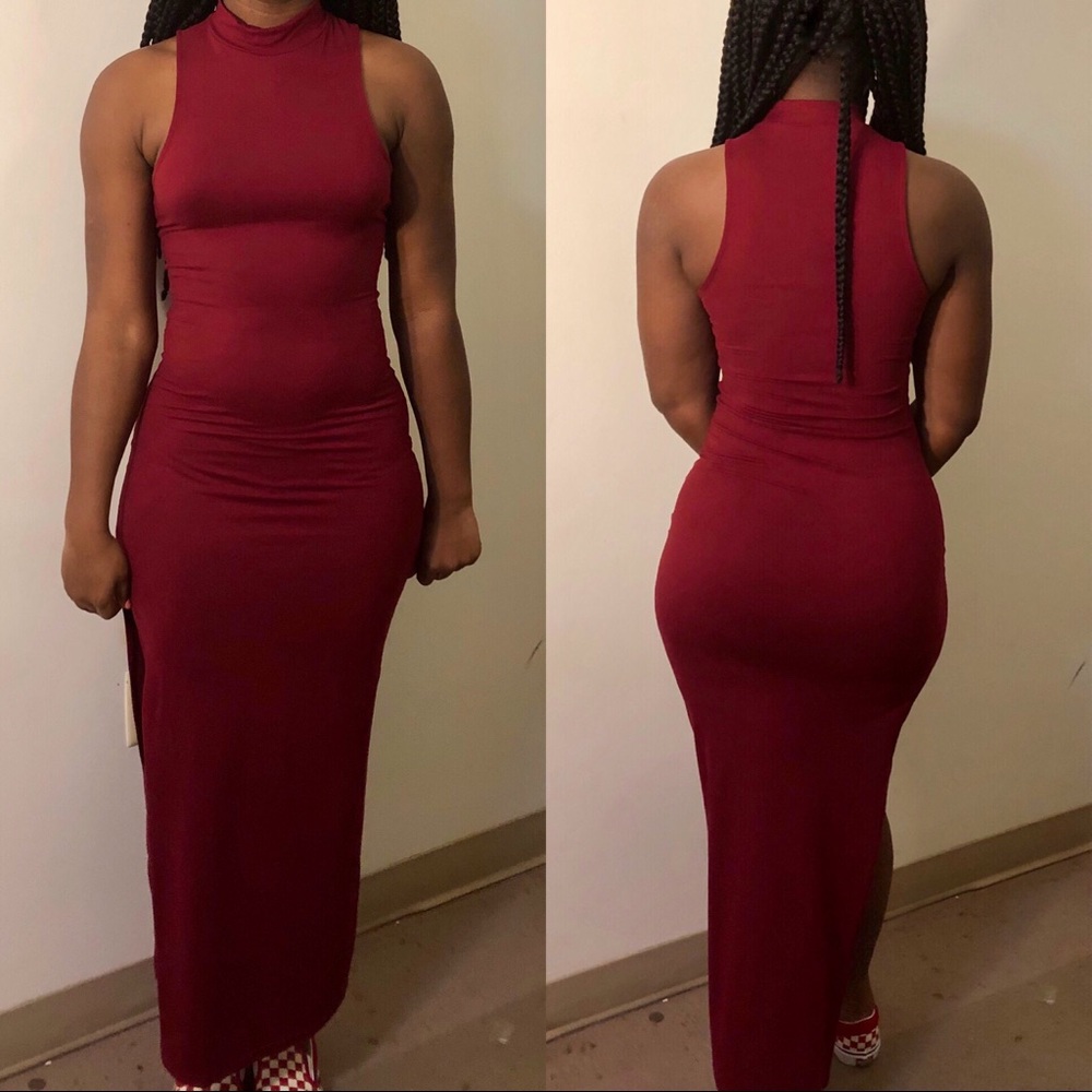 Bodycon Maxi Dress with high slit